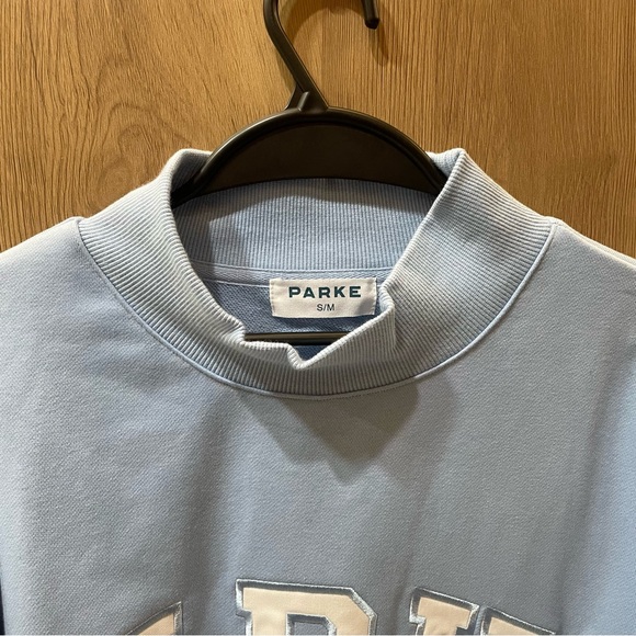 Light Blue PARKE Mock-Neck Pullover Sweatshirt - Picture 5 of 10